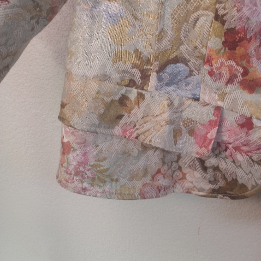 Lane Bryant Cabbage Rose Pink  Tapestry Jaquard Floral  Cottagecore Blazer 20 - Picture 3 of 8